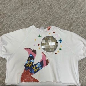 Queen of Sparkles size XSmall white sweatshirt material